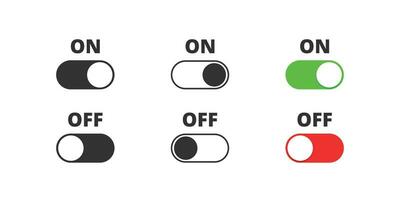 On and off toggle switch button. Active, inactive sign. vector