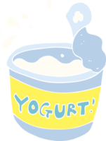 flat color illustration of a cartoon yogurt png