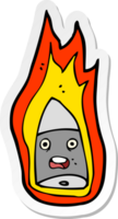 adesivo di un proiettile fiammeggiante cartone animato png