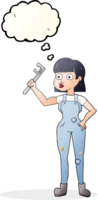 thought bubble cartoon female plumber png