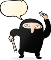 ninja de dessin animé avec bulle de dialogue png