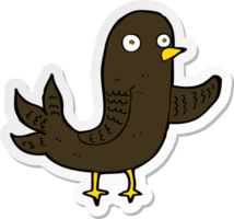 sticker of a cartoon waving bird png