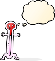 cartoon thermometer with thought bubble png
