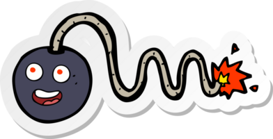 sticker of a cartoon bomb with face png