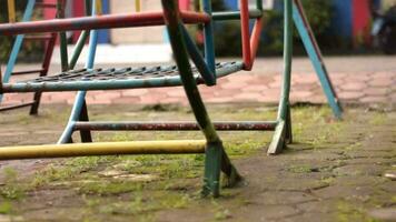 Cinematic Empty Swing In Playground, Child Abduction Concept video