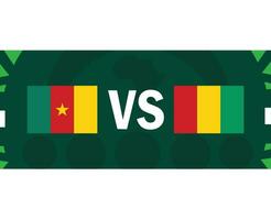 Cameroon And Guinea African Flags Nations 2023 Countries Design Vector