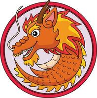 Year of the Dragon Head Cartoon Colored Clipart vector