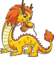 Year of the Dragon Standing Dragon Cartoon Clipart vector