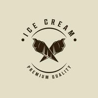 hielo crema logo vector Clásico ilustración modelo icono gráfico diseño. comida congelado helado firmar o símbolo para tienda negocio con retro estilo concepto tipografía