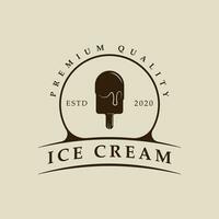 hielo crema palo logo vector Clásico ilustración modelo icono gráfico diseño. comida congelado helado firmar o símbolo para tienda negocio con Insignia tipografía estilo concepto