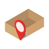 location with box delivery illustration vector