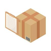 box delivery with document illustration vector