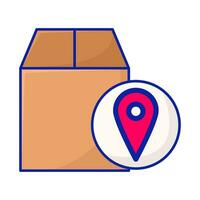 box delivery with location illustration vector