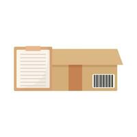 box delivery with document illustration vector