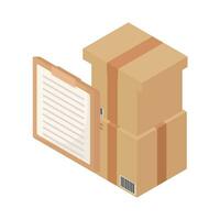 box delivery with document illustration vector