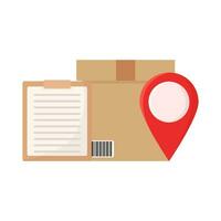 box delivery, document with location illustration vector