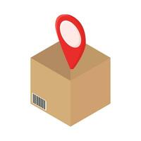 box delivery with location illustration vector