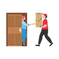 box delivery in home customer illustration vector