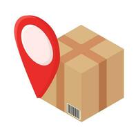 location with box delivery illustration vector