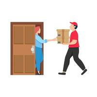 box delivery in home customer illustration vector