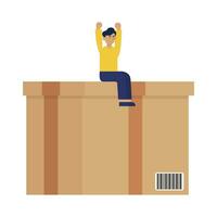 customer in box delivery illustration vector