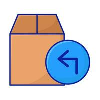 box delivery with left arrow in button illustration vector