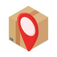 location with box delivery illustration vector