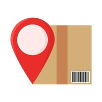 location with box delivery illustration vector