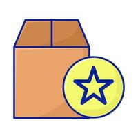 caja entrega con estrella ilustración vector