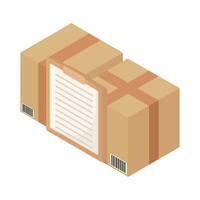 box delivery with document illustration vector