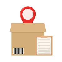 box delivery, document with location illustration vector