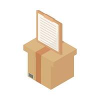 box delivery with document illustration vector