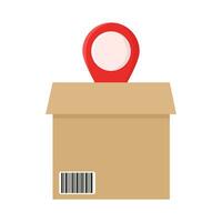 box delivery with location illustration vector