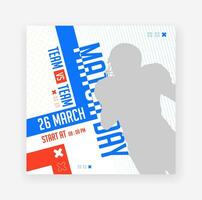 Sports match day social media template design vector