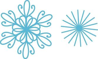 snowflakes in doodle style for winter design. Vector illustration. Collection hand drawn snowflakes isolated on whit background. Snowflake icon painted.