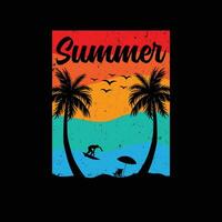 exterior, verano camiseta diseño vector