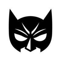 súper héroe máscara negro icono. superhéroe cara mascarada y enmascaramiento dibujos animados personaje. cómic libro mascarilla. heroico o salvador vector ilustración