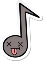 sticker of a cute cartoon musical note png