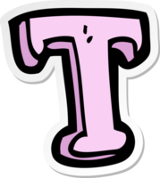 sticker of a cartoon letter T png