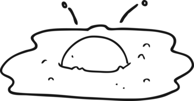 black and white cartoon fried egg png