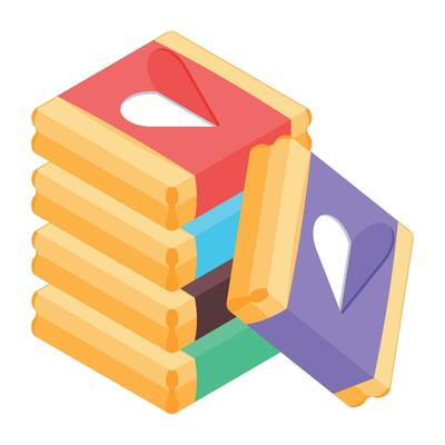 Isometric Icons Depicting Valentine Celebration