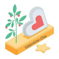 Get this isometric icon of valentine cake vector