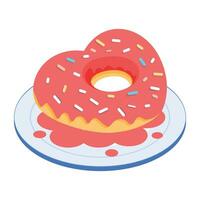 Get this isometric icon of valentine cake vector