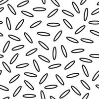 Seamless modern pattern with black grains of rice on a white background. For fashion fabrics, textiles, decorative pillows. Coloring. Vector. vector