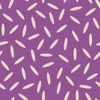 Seamless modern pattern with rice grains on a purple background. Printing on fashionable fabrics, textiles, decorative pillows. Vector. vector