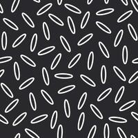 Seamless modern pattern with white grains of rice on a black background. For fashion fabrics, textiles, decorative pillows. Vector. vector