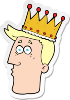 pegatina de una cabeza de reyes de dibujos animados png