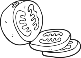 black and white cartoon sliced tomato png