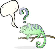 discours bulle dessin animé curieuse caméléon png