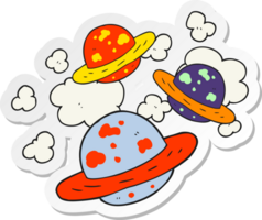 pegatina de un planeta de dibujos animados png